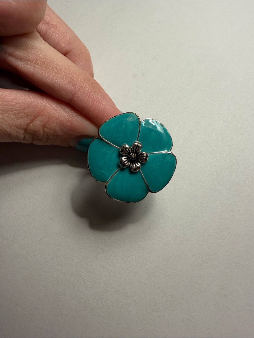Turquoise Flower Statement Ring - Women Jewelry